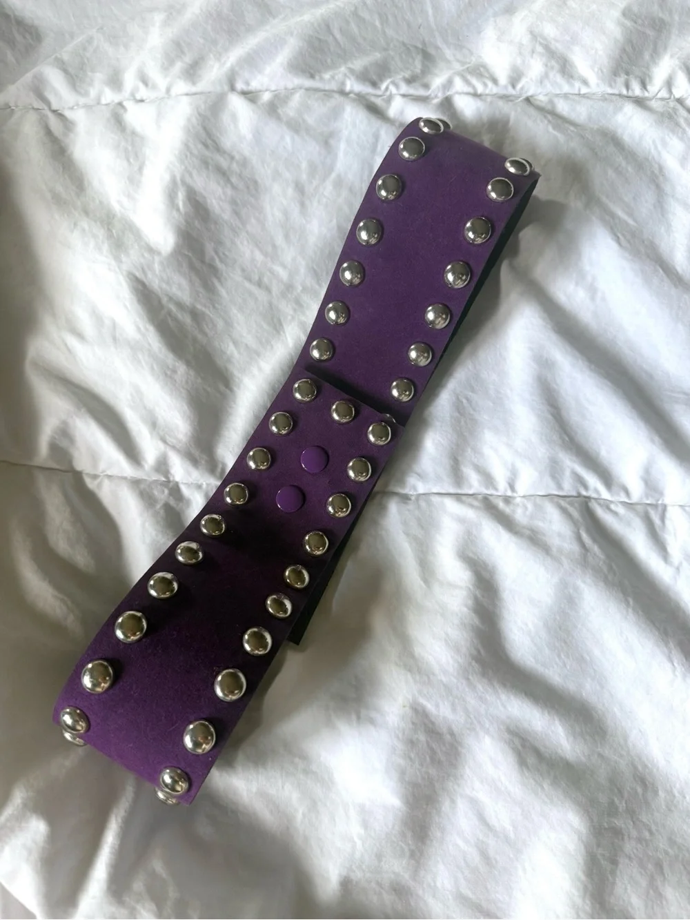 Purple Leather Studded Punk Belt - Women Accessories